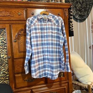 Ely Cattleman Multicolor Plaid Pearl Snap Western Shirt XXL